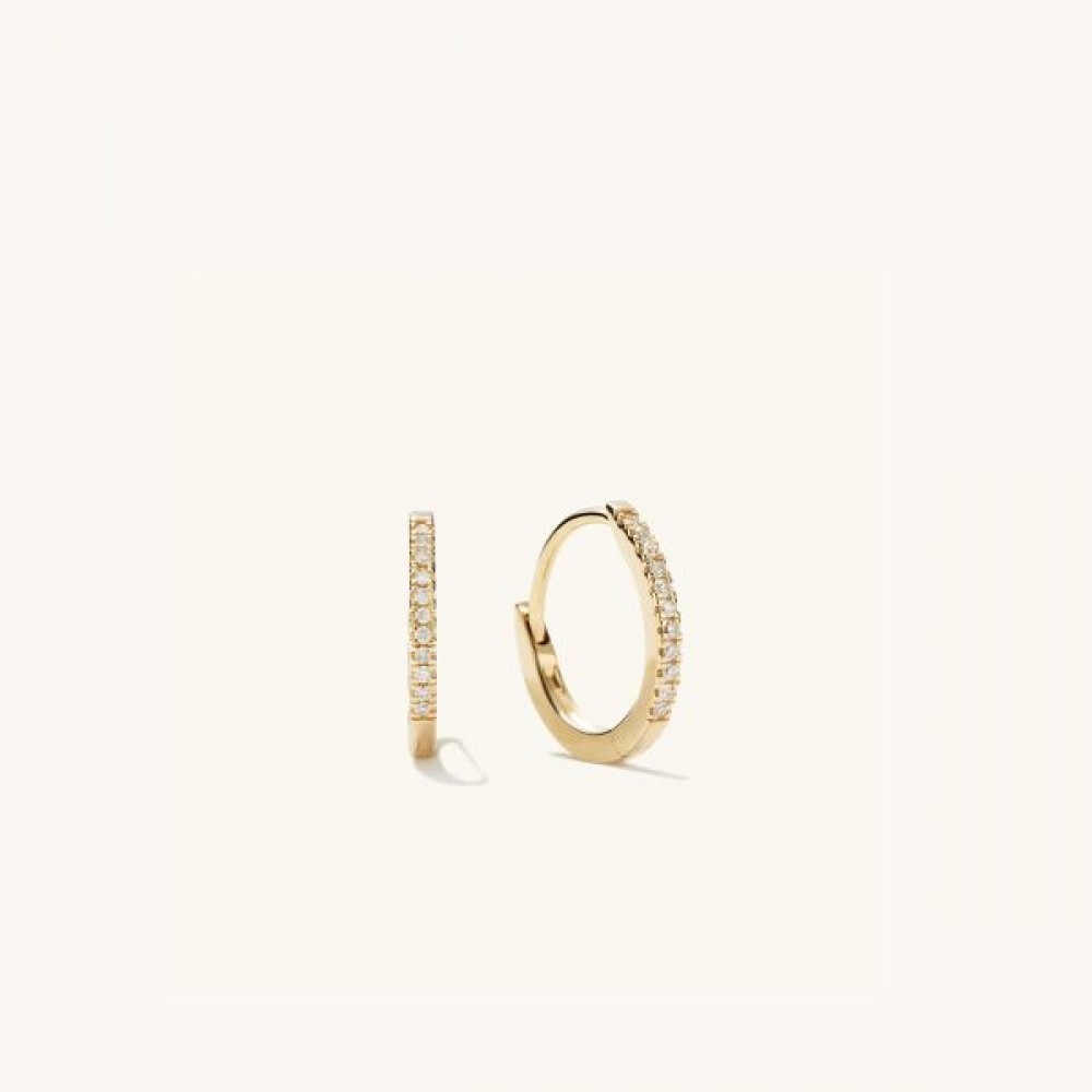 Pavé Diamond Huggie Hoops