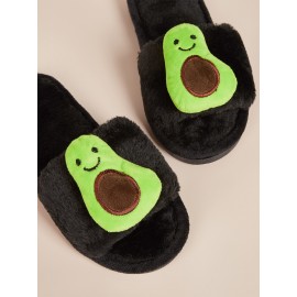 Avocado Decor Fluffy Slippers