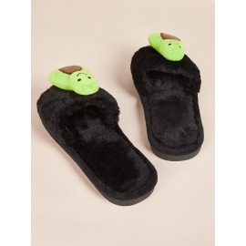 Avocado Decor Fluffy Slippers