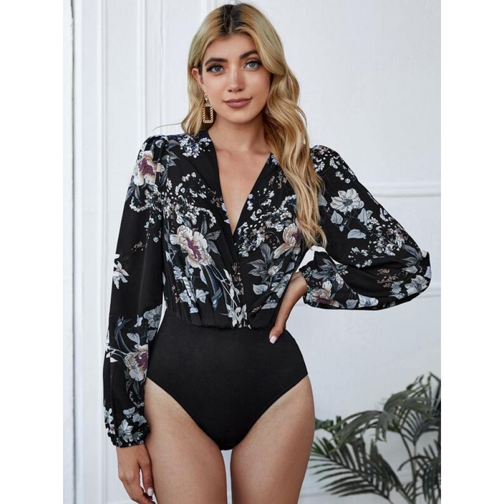 Surplice Neck Botanical nt Bodysuit