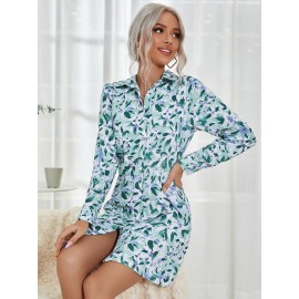 Allover Print Shirt Dress