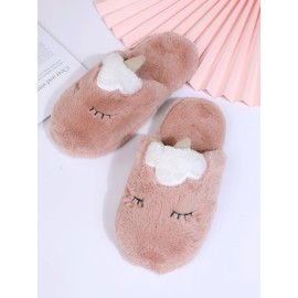 Cartoon Unicorn Design Bedroom Slippers