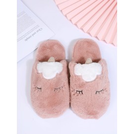 Cartoon Unicorn Design Bedroom Slippers