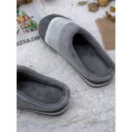 Colorblock Letter Patch Bedroom Slippers