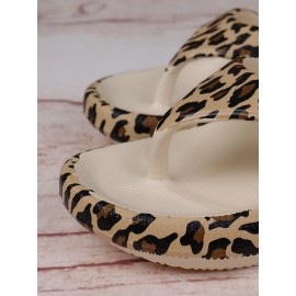 Leopard Pattern Flip Flops