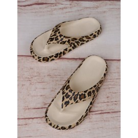 Leopard Pattern Flip Flops