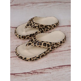 Leopard Pattern Flip Flops