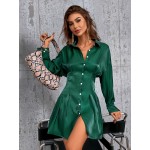 Drop Shoulder Shirt Dress