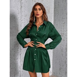 Drop Shoulder Shirt Dress