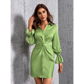 Twist Front Shirt Dress