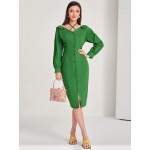 Crisscross Tie Back Split Hem Dress