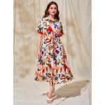 Modely Allover Print Belted Shirt Dress