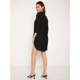 Ruched Curved Hem Dress