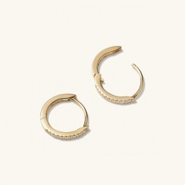 Pavé Diamond Huggie Hoops