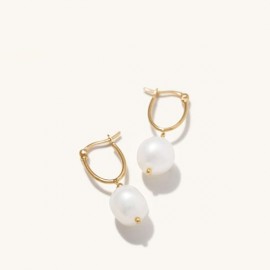 Organic Pearl Hoops